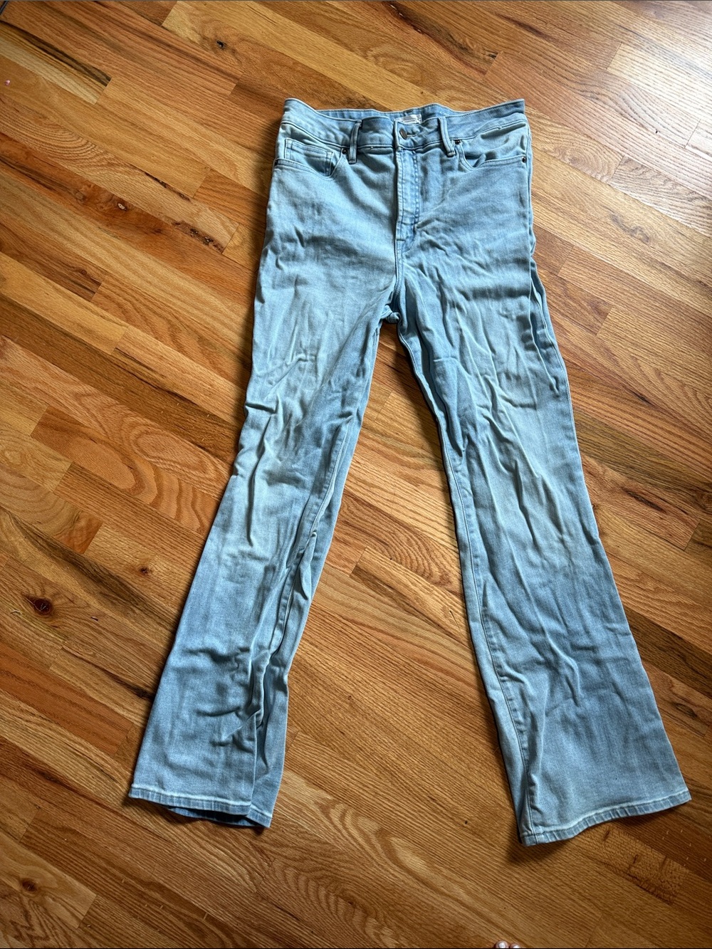 Good American Light Blue Flare Jeans